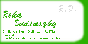 reka dudinszky business card